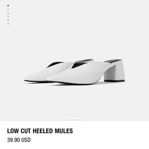 WHITE ZARA LOW CUT HEELS